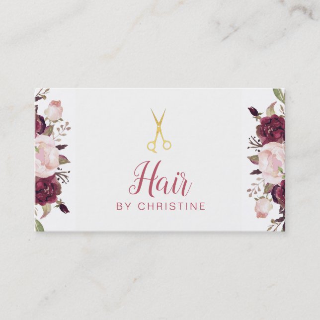 scissors and floral decor business card (Front)