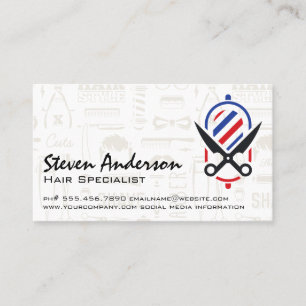 Scissors   Barber Pole Business Card
