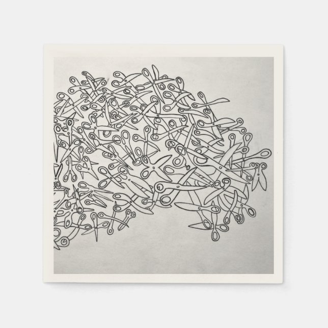 scissors black and white napkin (Front)