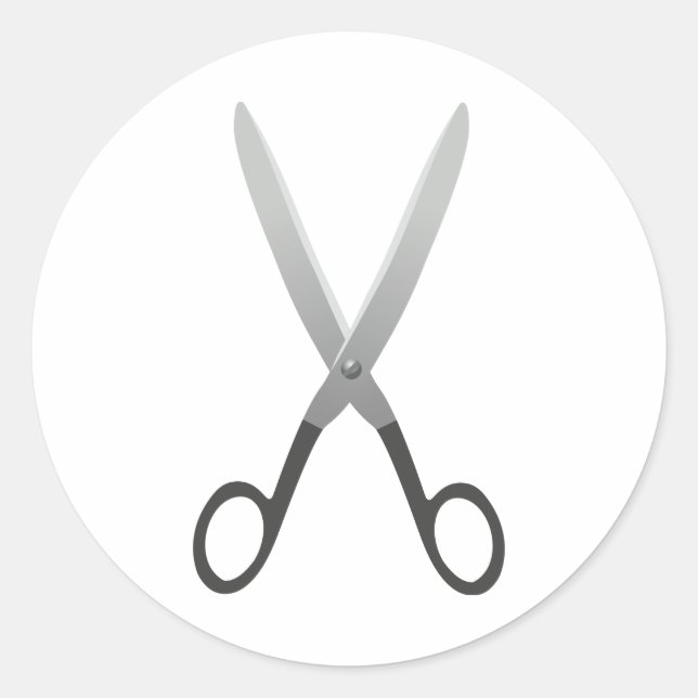 Scissors Classic Round Sticker (Front)