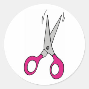 Scissors Classic Round Sticker