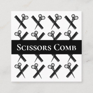 Scissors Comb Hairstylist Salon  Square Business Card