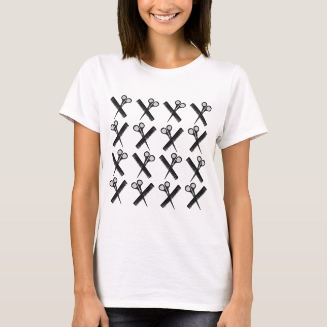 Scissors Comb Hairstylist Salon  T-Shirt (Front)