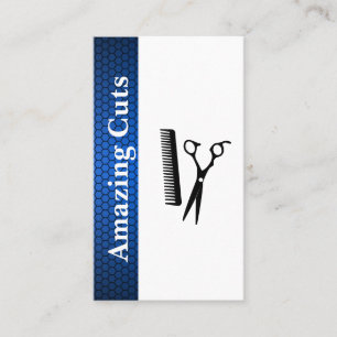Scissors Comb Logo   Geometric Trim Pattern Business Card