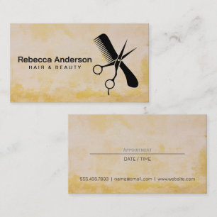 Scissors Comb Logo   Hair Stylist Appt  Appointment Card