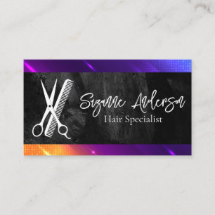 Scissors Comb Modern Background Business Card