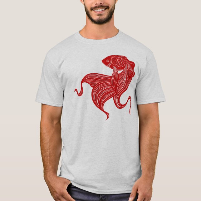 Scissors-cut Goldfish Argyle T-Shirt (Front)