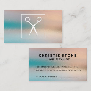 Scissors Glass Texture Background Appointment Card