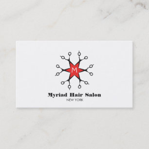 Scissors Hair Stylist Beauty Salon White Monogram Business Card