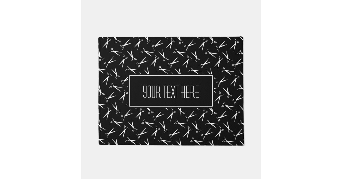 Scissors Hair Stylist Pattern Doormat Zazzle Co Uk