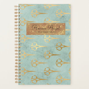 Scissors Hair Stylist Vintage Gold Appointment Planner