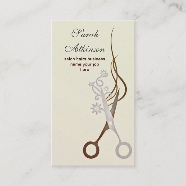 scissors hairdresser barber hair business card (Front)