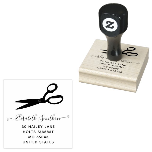     Scissors Hairdresser Hair Stylist Professional Rubber Stamp (Stamped)