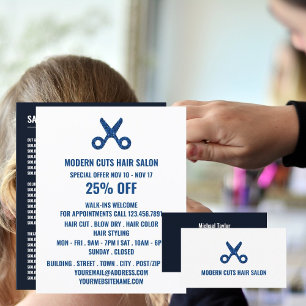 Scissors Logo, Hair Stylist, Hair Salon Advert Flyer