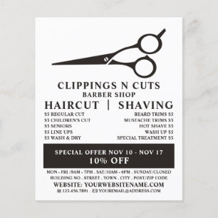 Scissors Logo, Men's Barbers Advertising Flyer