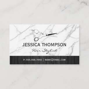 Scissors   Marble Wood Business Card