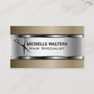 Scissors Metallic Background Business Card