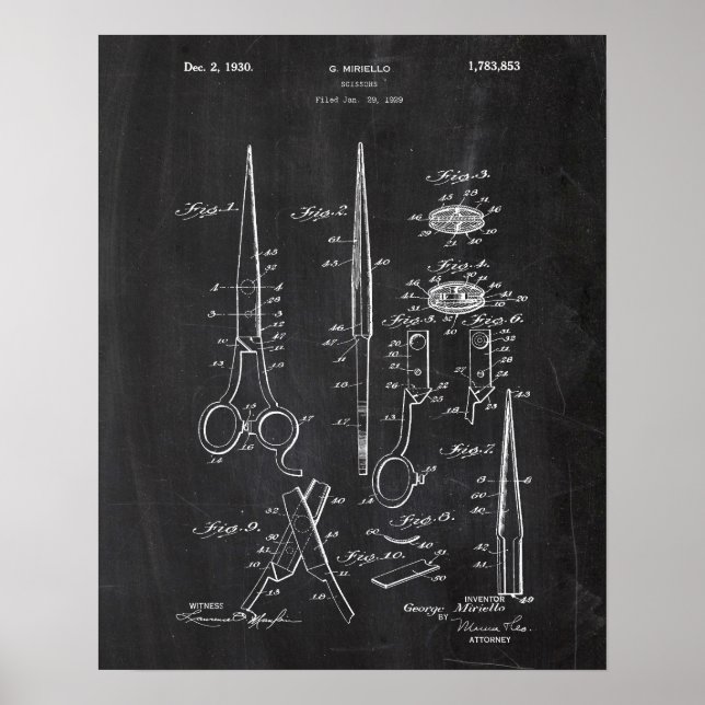Scissors Patent Poster (Front)