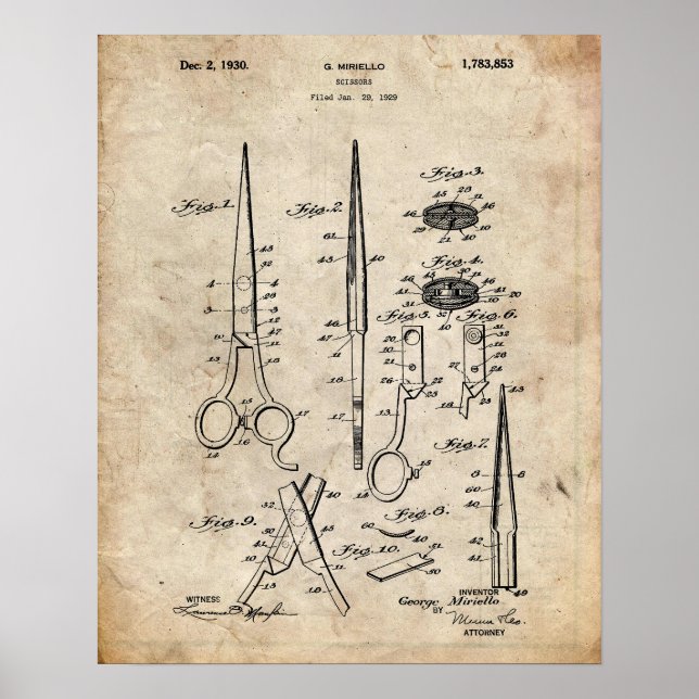 Scissors Patent Poster (Front)