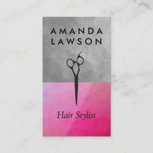 Scissors Watercolor Geometric Business Card
