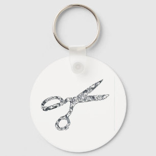 Scissors with Haircuts Key Ring