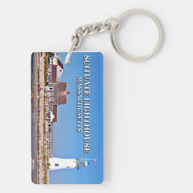 Scituate Lighthouse, Massachusetts Key Ring (Back)
