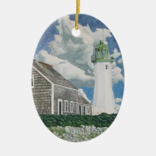 Scituate Lightkeeper's House Ceramic Tree Decoration