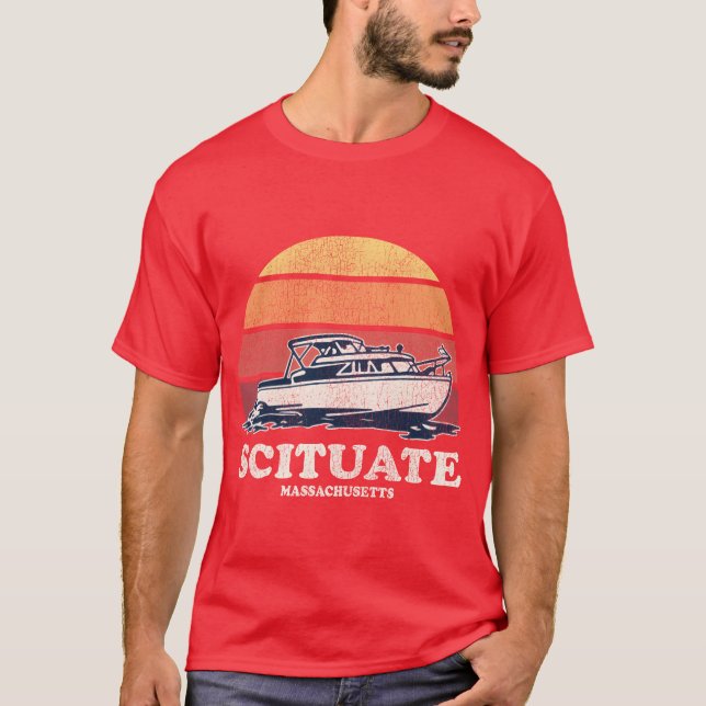 Scituate Ma Boating 70S Boat family T-Shirt (Front)