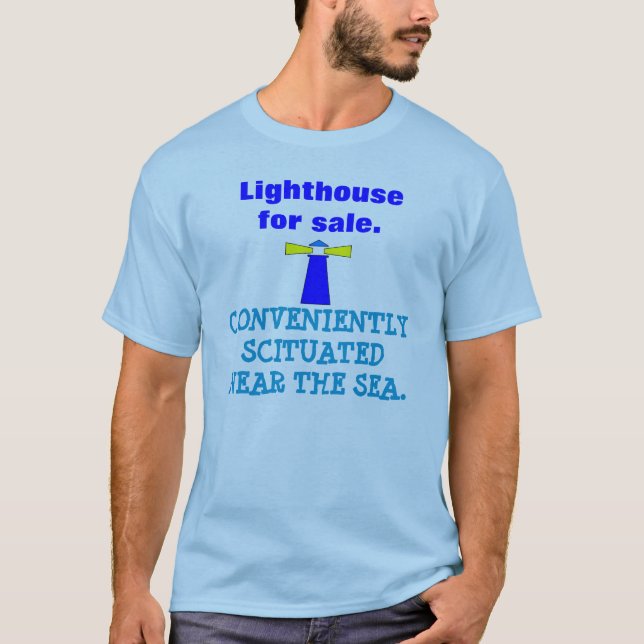 Scituate MA seaside Lighthouse "B" T-Shirt (Front)