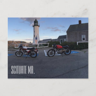 Scituate Massachusetts Lighthouse & Moto Postcard