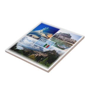 SCL003 SICILY Mosaic Etna Cefalu' Taormina Tile