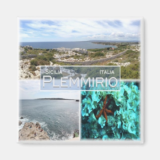 SCL014 PLEMMIRIO, Mosaic, Sicily, Fridge Magnet (Front)
