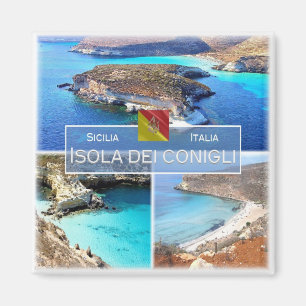 SCL016 ISOLA DEI CONIGLI, Mosaic, Italy, Fridge Magnet