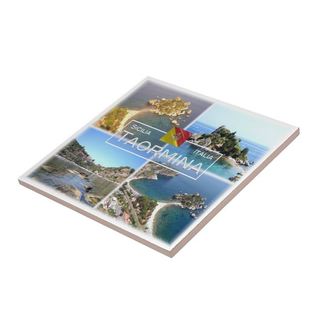SCL017 TAORMINA Isola Bella, Mosaic, Sicily, Tile (Side)
