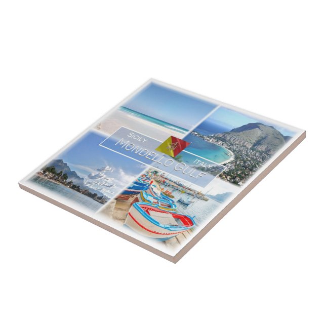 SCL029 MONDELLO GULF, Mosaic, Sicily, Tile (Side)