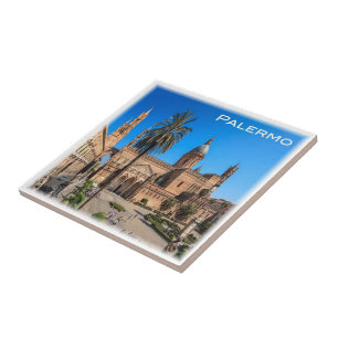 SCL030 PALERMO, Panorama, Sicily, Italy Tile