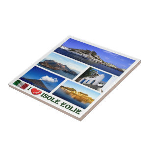 SCL031 AEOLIAN ISLANDS I Love, Sicily, Tile