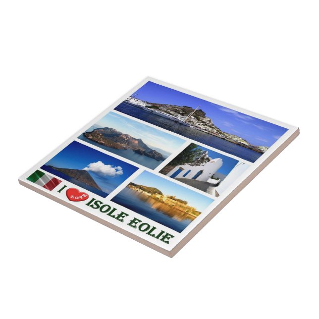 SCL031 AEOLIAN ISLANDS I Love, Sicily, Tile (Side)