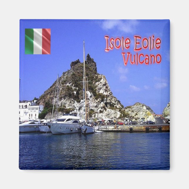 SCL035 AEOLIAN ISLANDS, Volcano, Sicily. Fridge Magnet (Front)