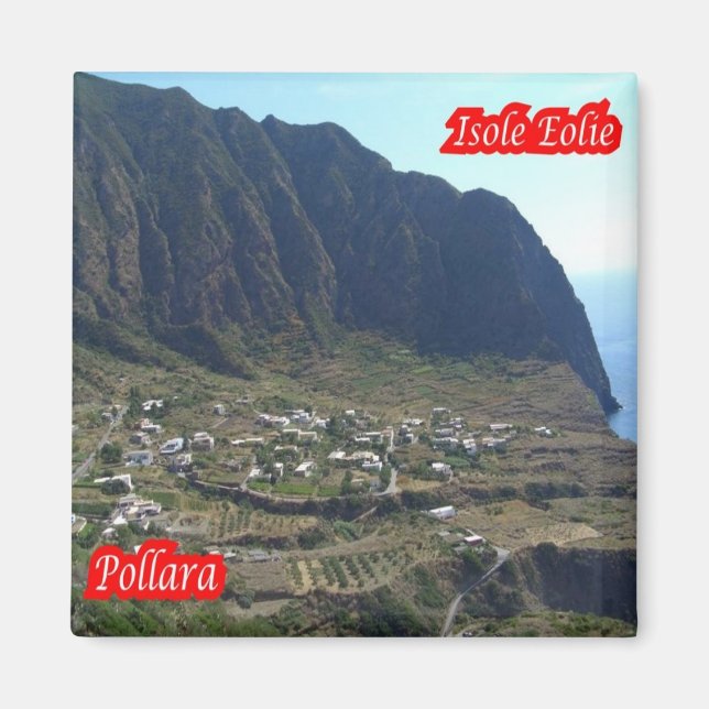 SCL048 AEOLIAN ISLANDS, POLLARA, Sicily, Fridge Magnet (Front)