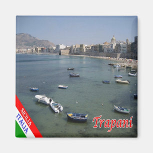 SCL056 TRAPANI, Panorama, Sicily Italy, Fridge Magnet