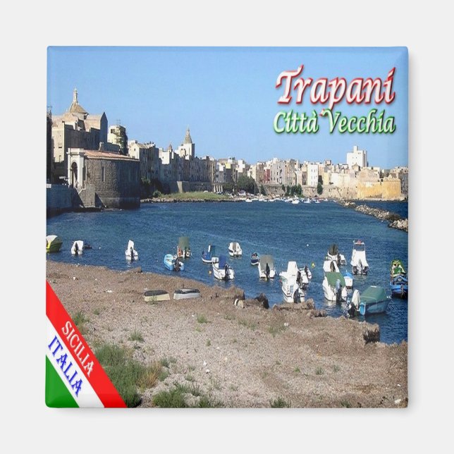 SCL057 TRAPANI, Old Town, Sicily,  Magnet (Front)