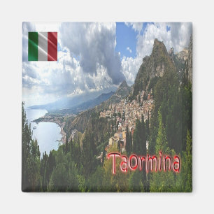 SCL066 TAORMINA, Aerial View, Sicily, Fridge Magnet
