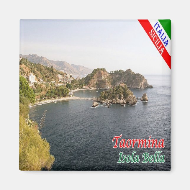 SCL068 TAORMINA, Isola Bella, Sicily, Fridge Magnet (Front)
