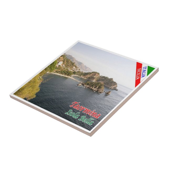 SCL068 TAORMINA, Isola Bella, Sicily, Tile (Side)