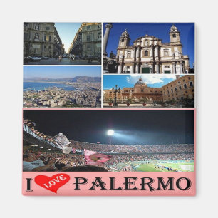 SCL075 PALERMO, I Love, Mosaic Sicily, Fridge Magnet