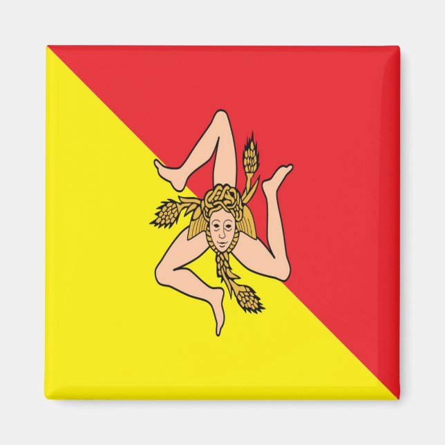 SCL082 SICILIAN FLAG, Sicily, Italy, Fridge Magnet (Front)