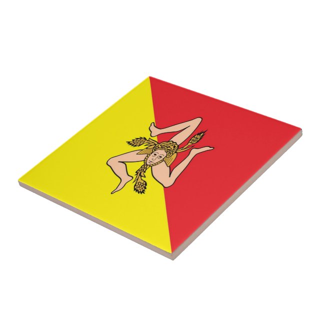 SCL082 SICILIAN FLAG, Sicily, Italy, Tile (Side)