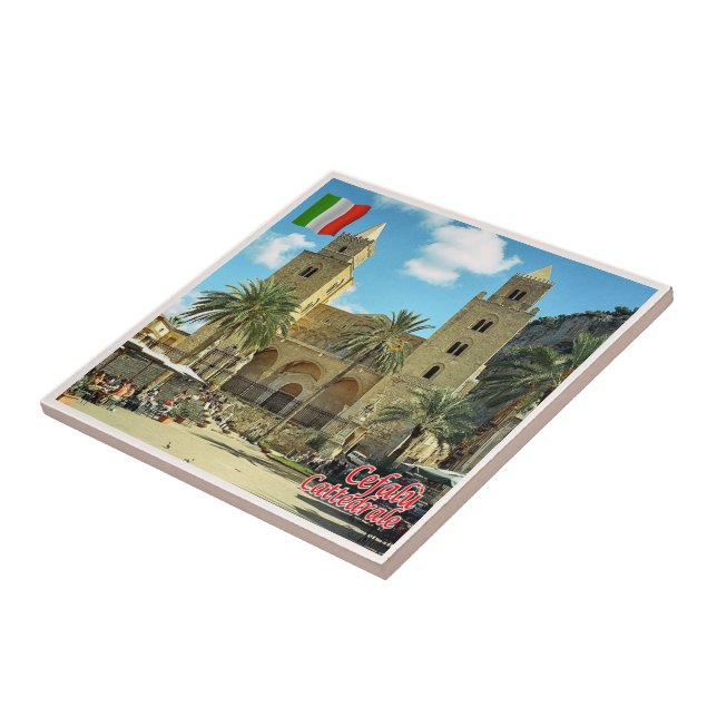 SCL085 CEFALU' Cathedral, Sicily, Italy, Tile (Side)