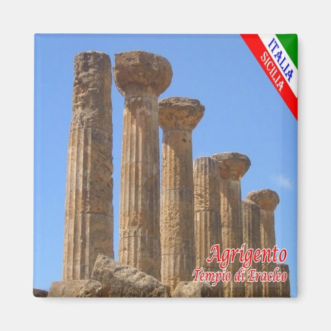 SCL094 AGRIGENTO,  Temple Eracleo, Sicily,  Fridge Magnet (Front)